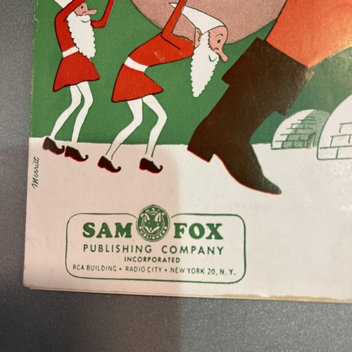 Sheet Music: (Christmas/Children) "Santa, The Happy Wanderer" 1954 Rare Sheet - Picture 10 of 11