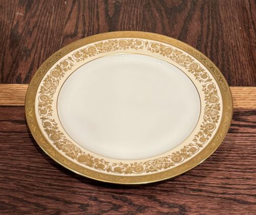 Limoges Tressemanes & Vogt (T&V) Gold Encrusted 10.5” Dinner Plate Ovingtons - Picture 1 of 8