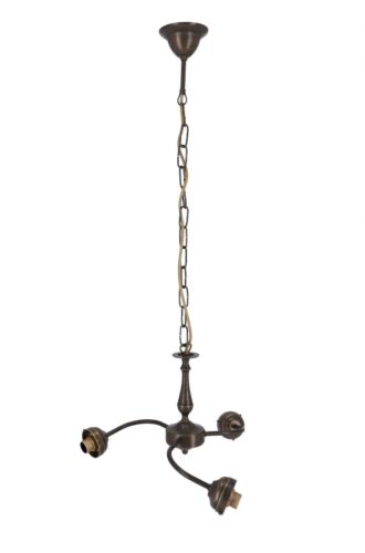 Chandelier A 3 Lights Brass Style Liberty for Glass And Ceramic Elica Model - Afbeelding 1 van 4