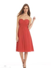 Bill Levkoff Bridesmaid Dress 565 Prom Wedding Short Gown Chiffon Strapless Tie