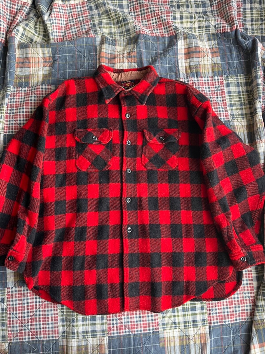 Vintage Distressed Buffalo Plaid Wool Zerotex Flannel Shirt Jacket Men’s Large Vintage Distressed Buffalo Plaid Wool Zerotex Flannel Shirt Jacket Men’s Large
