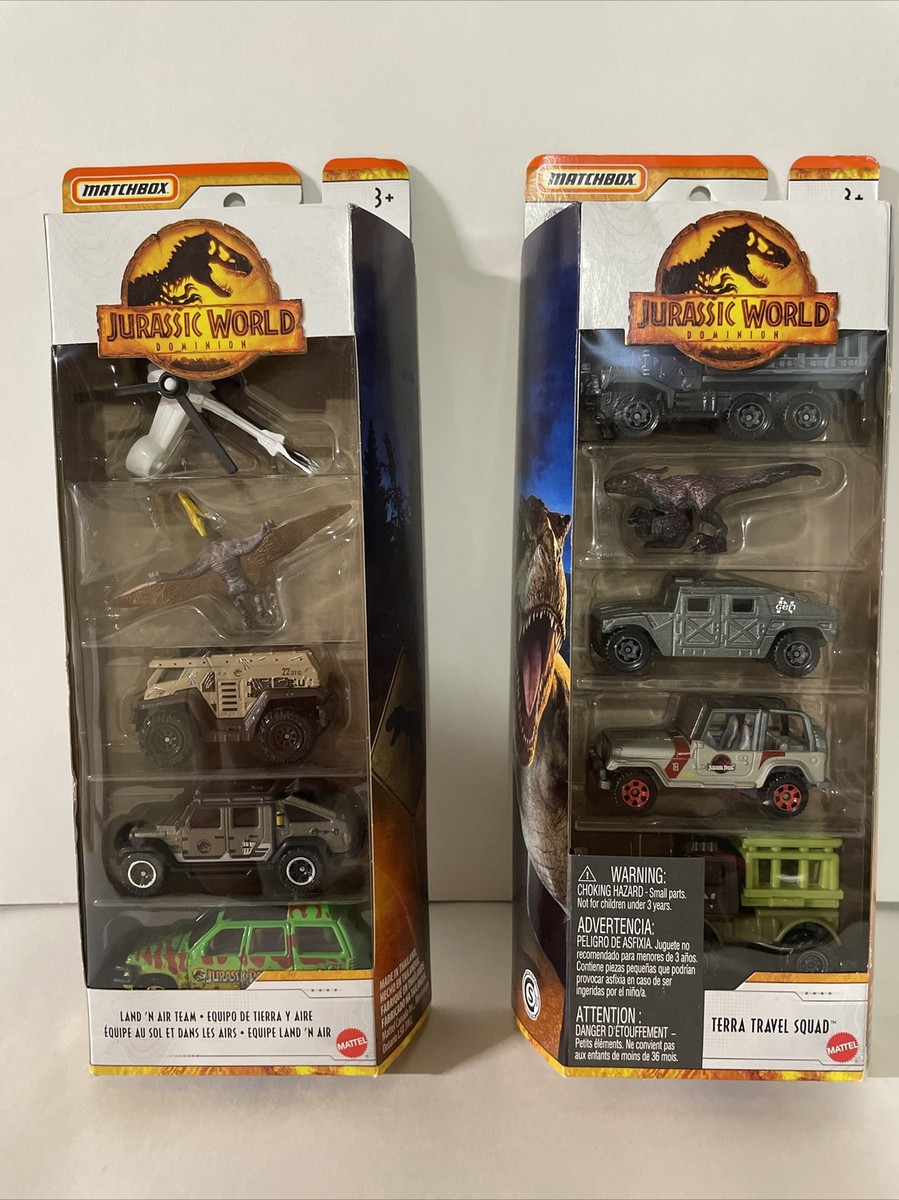 Matchbox Jurassic World Dominion Pcs Land 'N Air Team Terra Travel  Squad NEW
