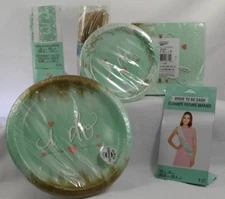 58 Pack of Mint to Be Deluxe Bridal Shower Party Supplies Kit TF