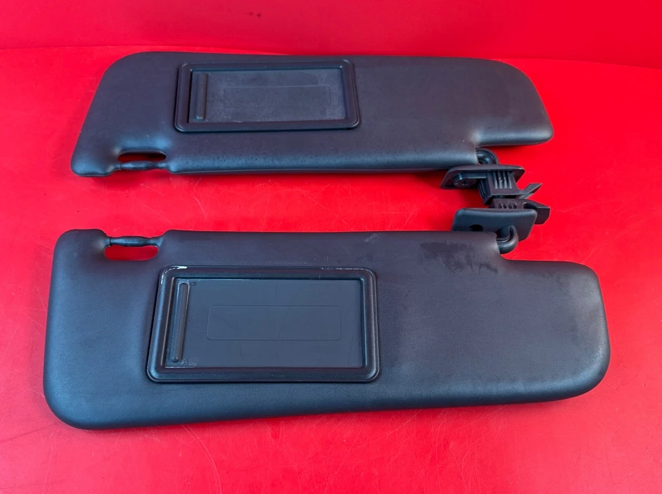 2012-2017 Fiat 500 DRIVER PASSENGER Sun Visors Set Pair 12 13 14 15 16 BLACK - Image 3 of 4