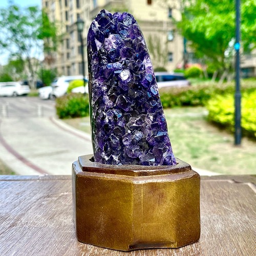 328G Natural Uruguayan Amethyst Quartz Cave Geode Crystal Healing+base - 第 11/12 張圖片