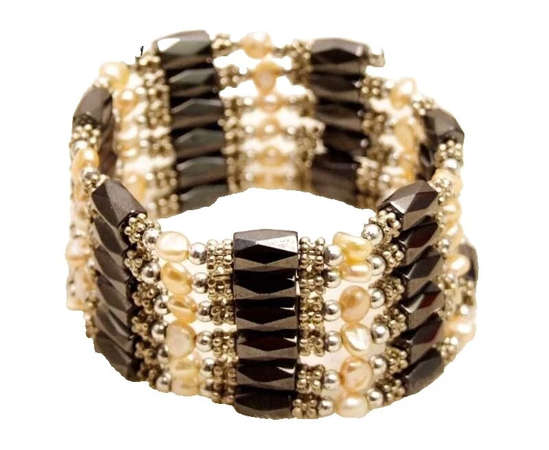 Joyería de Moda Plata Tibetana Negro Perla