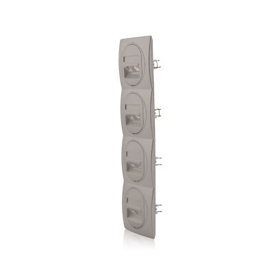 Set 4x Datenbuchse Silber 2xRJ45 Cat 6 FTP & 4-fach Rahmen vertikal 80x293 mm