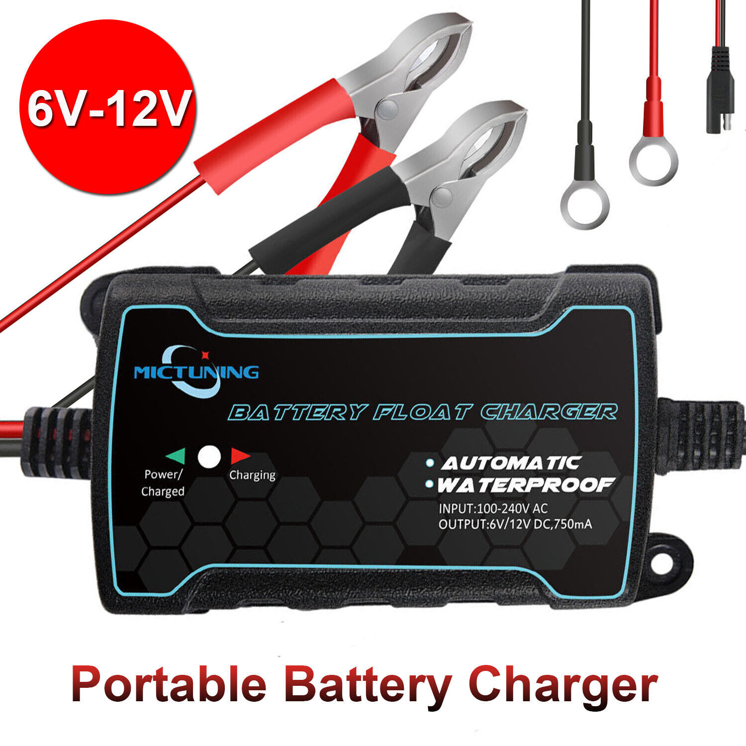 Smart Car Battery Charger 6V/12V AGM GEL WET Maintainer for Battery Vehicles USA
