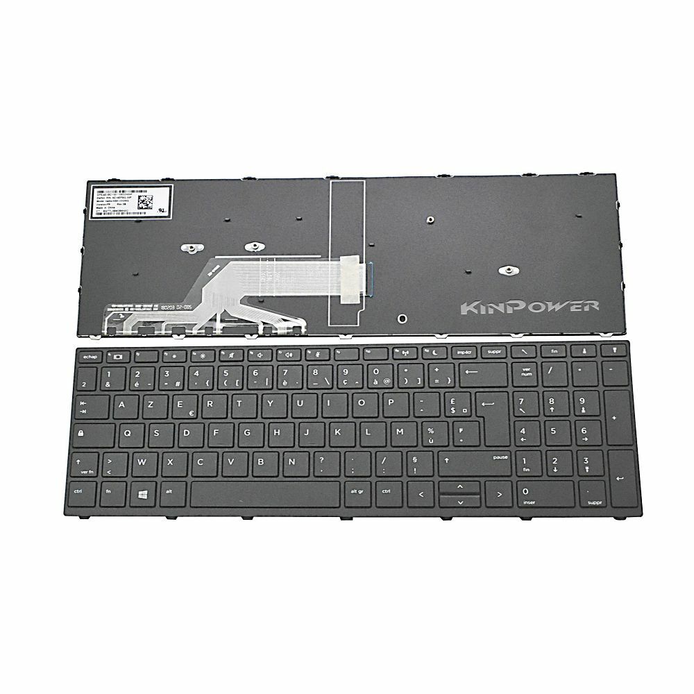 Clavier AZERTY HP ProBook 455 G5 noir de remplacement pour ordinateur portable