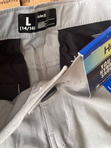 Hurley Youth Hybrid Shorts Boys Adjustable Waist Size Large (14-16), Gray New - Picture 3 of 6
