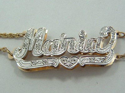 14k white gold single plate all diamond name bracelet | H H JEWELRY INC.