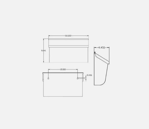 Woodlands Galvanized Steel Wall Mount Mailbox, L4010WBAM, Medium Capacity Black - Picture 2 of 4