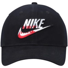Nike Black Red Swoosh Adjustable Dad Hat Cap Legacy91 Embroidered Logo Size 2/4T