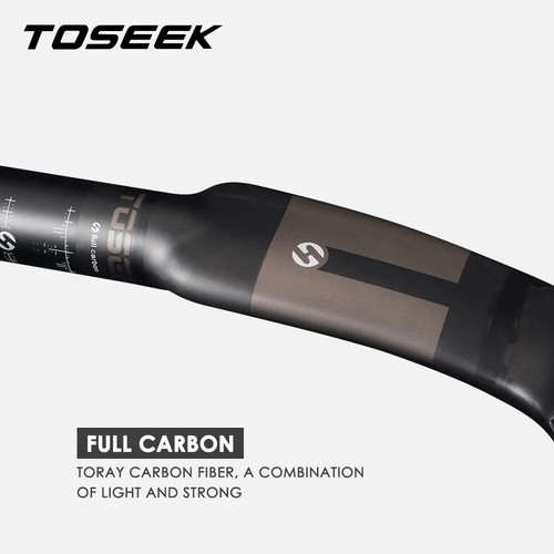 Manillar de bicicleta de carretera de fibra de carbono Toseek UD mate manillar aerodinámico de carreras barra de caída - Imagen 7 de 14