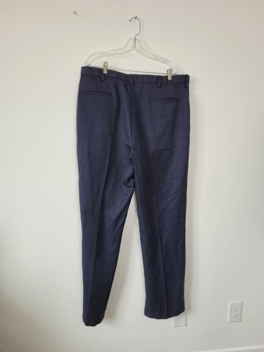 Haggar Men's Dress Pants Navy Blue Classic Fit Cool 18 Front Pleat Slacks 40x34 - Foto 4 di 8