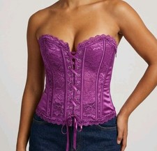 Adore Me Purple Lace Shapewear Corset style Bustier Top