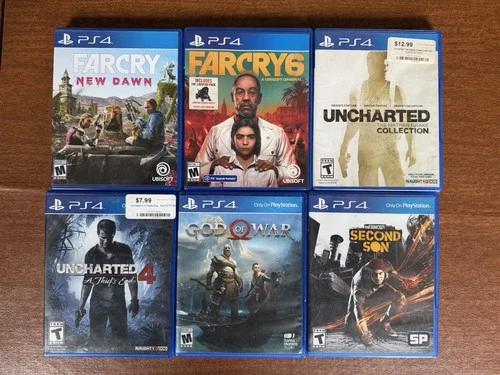 PS4 6 Game Lot Far Cry God Of war Uncharted Second Son