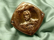 Very old German badge copper Plakette Hindenburg Rally 1927 Plaque #387