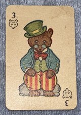 Vintage Animal Rummy Card by Russell Card Games - Replacement 3 Bear Card