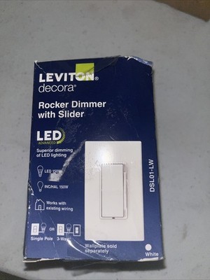 Leviton Rocker Dimmer With Slider Dsl01-lw