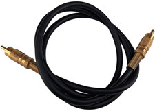 Single RCA Male to Male Audio Video Cable 40 Inch Black Gold Tone Plugs