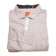 Hugo Boss Solid Lavender Pattern Men's Casual Long Sleeve Shirt Medium