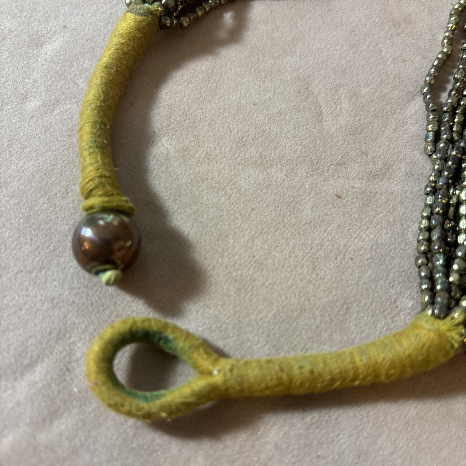 Handcrafted Multi-Strand Metallic BeadCollar/Stat… - image 10