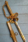 US CIVIL WAR INDIAN WAR OFFICERS PRESENTATION SWORD BLUE GILT 1860 STAFF read