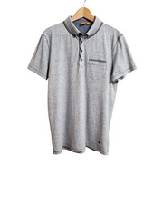 Hugo Boss Orange Mens Polo Shirt XL Gray Short Sleeve Preppy Cotton Pocket