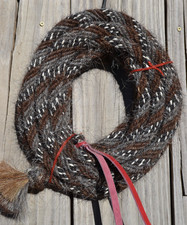 Jose Ortiz 3/4" Melena Cabello Mecate Riendas 6 x 22' - Marrón, Gris Oscuro y Negro/Blanco