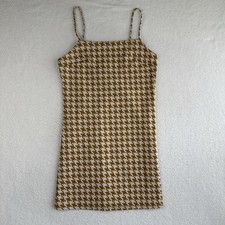 ALTAR’D STATE Mini Dress Women’s L Houndstooth Spaghetti Strap Made In USA Y2K