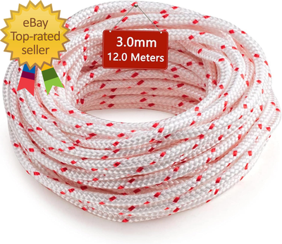 #ad 3.0Mm 40Ft Recoil Starter Rope Pull Cord for Lawn Mower Cord Recoil Rope Nylon S $9.53