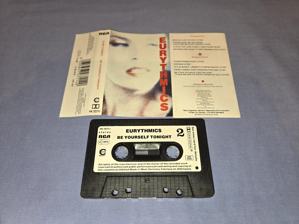 EURYTHMICS BE YOURSELF TONIGHT CASSETTE TAPE ALBUM - Image 2 of 2