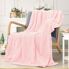 Super Soft Pink Cute Throw Blanket, Cozy Plush Fleece Blanket Throw Size, Was...