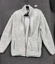 Southern Shirt Jacket Mens Small Gray Sherpa Fleece Full Zip Pockets Warm