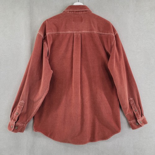 Territory Ahead Shirt Mens XL Rust Waffle Grid Corduroy Vintage Heavyweight - Picture 2 of 7