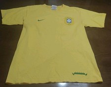 NIKE Team 100 Cotton Brasil CBF T-Shirt Mens Small Soccer Graphic Tee Shirt