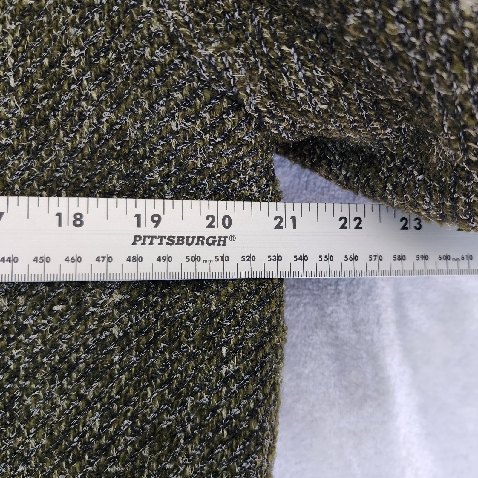 Vintage Wool Fur Coat Womens Medium Abraham Straus Olive Green Black Collar 