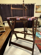 Bombay Co. Thailand Vintage Wooden Hotel Luggage and Drying Clothes Rack Folds