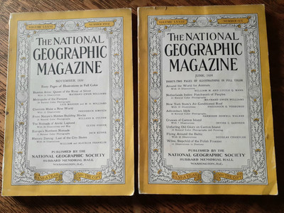 Vintage National Geographic Magazines 1938 & 1939