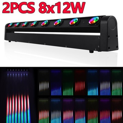 2pcs LED Stage 8x12W Moving Head Beam Bar Light RGBW DMX DJ Disco Party Lighting
