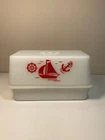 Vintage McKee Milk Glass 1LB Butter Dish with Lid