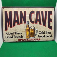 "Man Cave”-Metal Sign for Bar/Man Cave/Garage/Game Room