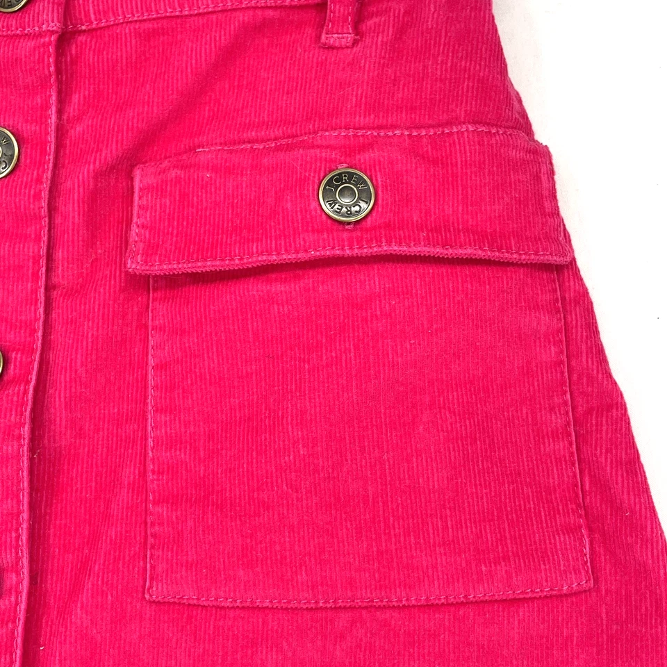 Falda Frontal Crewcuts Niñas Pana Botón Talla 10 Rosa Caliente Bolsillos Cortos Mini Foto 2 de 4