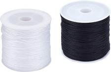 2 Rolls Waxed Polyester Thread Cord, 0.5Mm Bracelet Thread Beading String 116 Ya