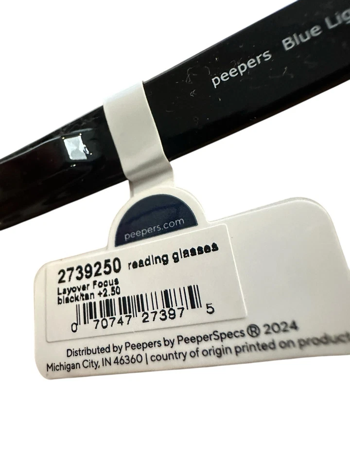 Gafas de lectura Peepers - Filtro de luz azul enfoque de capa negro tostado +2,5 nuevas Foto 2 de 2