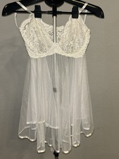 Vintage Intimate Attitudes White Lace Babydoll Chemise Lingerie Y2K Coquette
