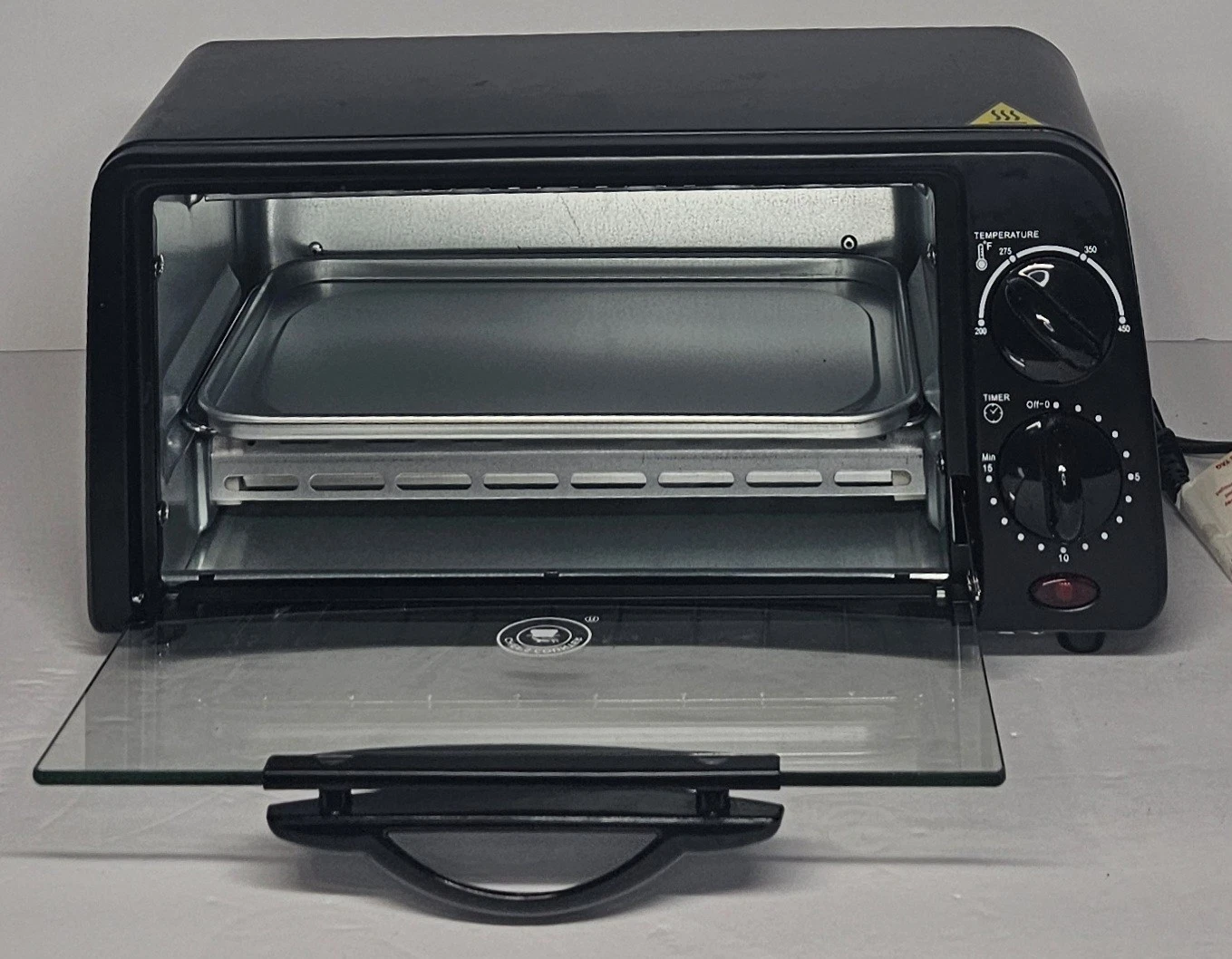 Chef's Counter Countertop Toaster Oven 5.44Qt Black Timer Rack & Pan NEW w/o box