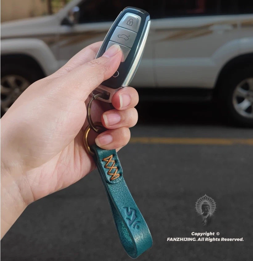 Colgante llave coche, doce signos del zodiaco, personalidad, cuerda de cuero hecha a mano, regalo bricolaje Foto 2 de 4