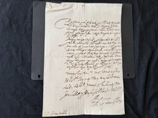 Spanish Rare Original 1600s Military Letter Seville General Luis Bravo de Acuna